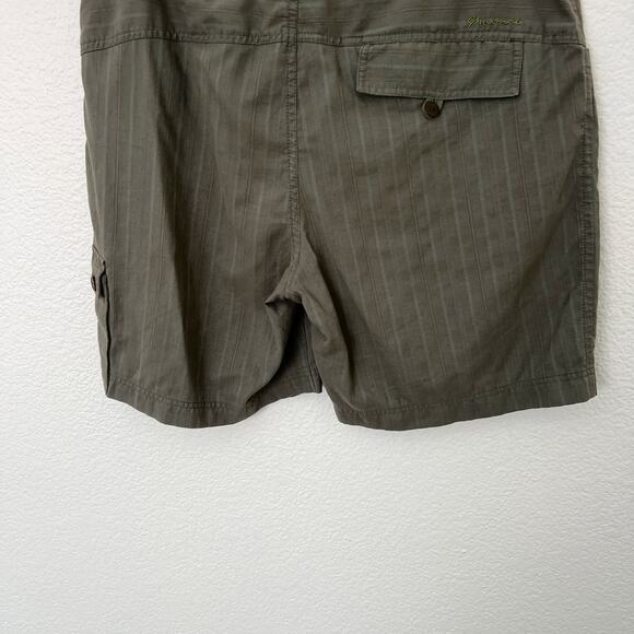 [Marmot] Olive Green Striped Mid Rise Cargo Shorts Outdoor Hiking Cotton Size 8 - Picture 8 of 10